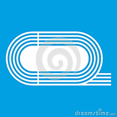 Athletic stadium icon white Vector Illustration