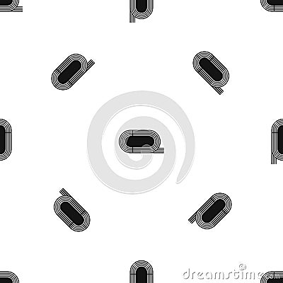 Athletic stadium pattern seamless black Vector Illustration