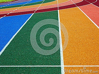 Athletic Track Markings Stock Photo