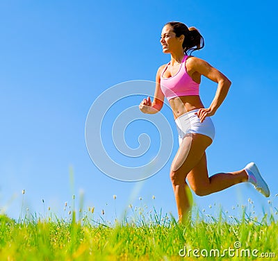 Athletic Woman Exercising Stock Photo