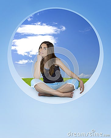 Athletic woman relaxing Stock Photo