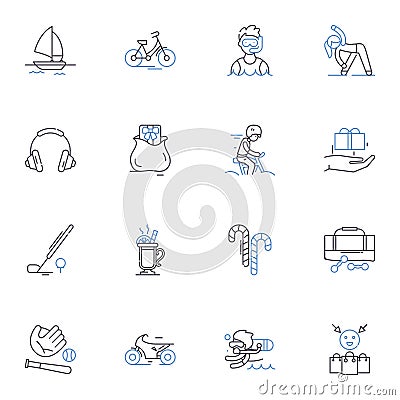 Athleticism line icons collection. Agility, Endurance, Stamina, Flexibility, Strength, Power, Speed vector and linear Vector Illustration