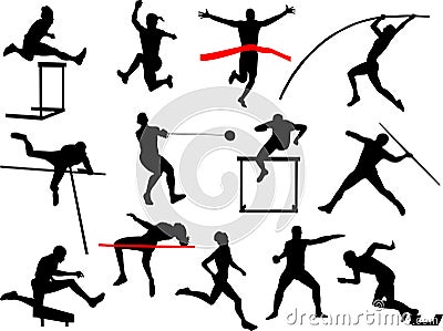 Athletics silhouettes collection Vector Illustration