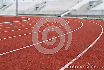 Athletics Stadium Running track curve Stock Photo