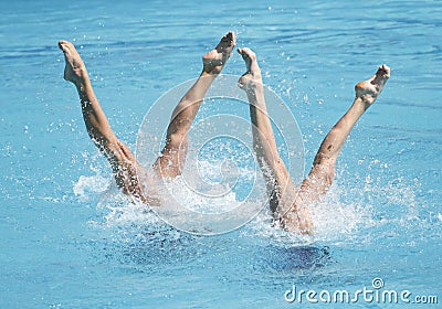 AthlÃ¨tes compete during Artistic Swimming Championships, Stock Photo