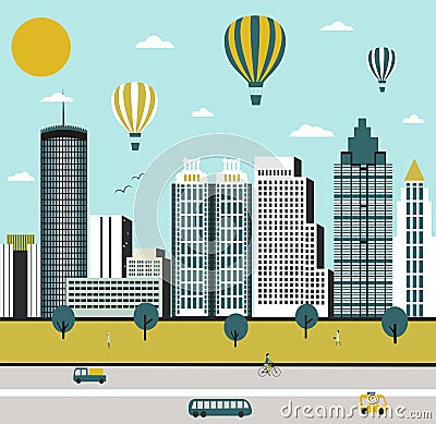 Atlanta city in Georgia USA. Vector Illustration