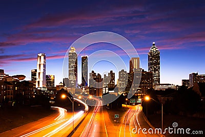 Atlanta downtown at dusk Stock Photo