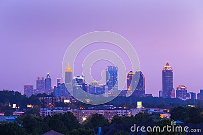 Atlanta downtown in dusk Stock Photo