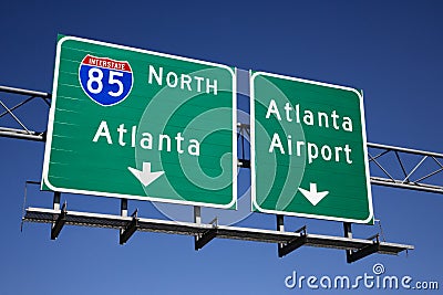 Atlanta Freeway Signs Stock Photo