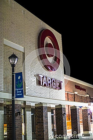 Atlanta Ga Target logo and sign at night Editorial Stock Photo
