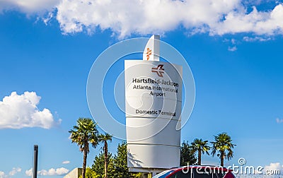 Hartsfield Jackson International Airport sign Editorial Stock Photo