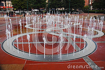 Olympic Park Fountain, Atlanta Editorial Stock Photo