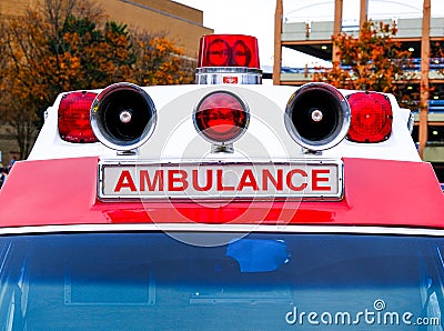 Ambulance Sign and LIghts Editorial Stock Photo