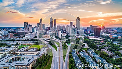 Atlanta, Georgia, USA Skyline Aerial Panorama Stock Photo