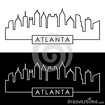 Atlanta skyline. Linear style. Vector Illustration