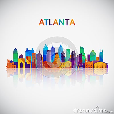 Atlanta skyline silhouette in colorful geometric style. Vector Illustration