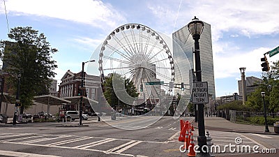 Atlanta Skyview Ferris Wheel in Downtown - ATLANTA, USA - APRIL 21, 2016 - travel photography Editorial Stock Photo