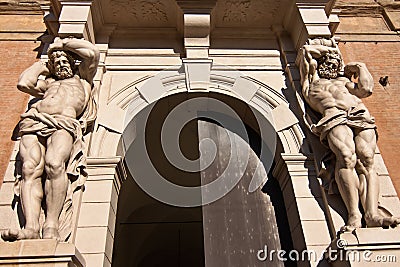 Atlante statue - bologna Stock Photo