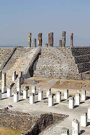 Atlantes toltecas in Tula hidalgo, mexico III Stock Photo