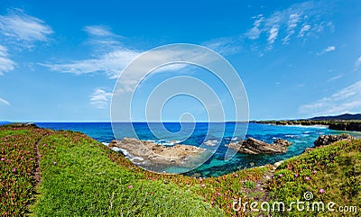 Atlantic blossoming coastline Spain Stock Photo