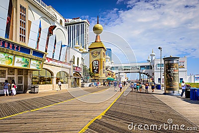 Atlantic City on the Boardwalk Editorial Stock Photo