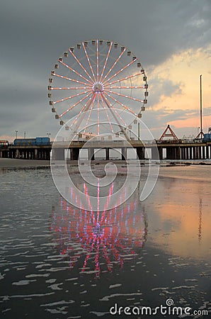 Atlantic City New Jersey Ferris Wheel on Steel Pier Editorial Stock Photo