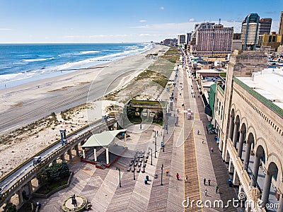 ATLANTIC CITY, USA - SEPTEMBER 20, 2017: Atlantic city boardwalk Editorial Stock Photo