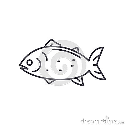 Atlantic fish icon, linear isolated illustration, thin line vector, web design sign, outline concept symbol with Vector Illustration