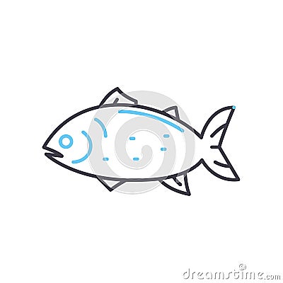atlantic fish line icon, outline symbol, vector illustration, concept sign Vector Illustration