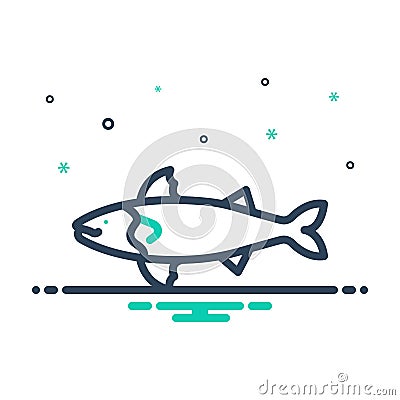 Mix icon for Atlantic, fish and aquatic Stock Photo