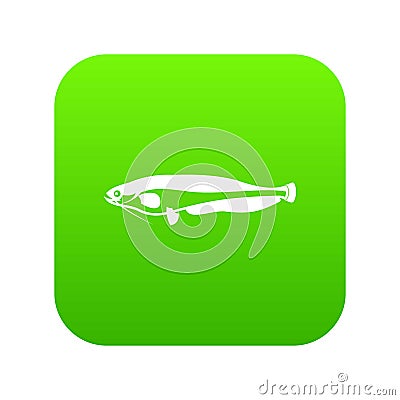 Atlantic mackerel, Scomber scombrus icon digital green Vector Illustration