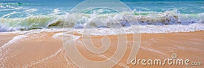 Atlantic ocean, panoramic view of waves on the beach Stock Photo