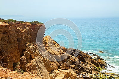 Atlantic ocean, spanish seashoore, rocks. Beauriful seascape Stock Photo