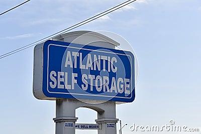 Atlantic Self Storage Sign Editorial Stock Photo