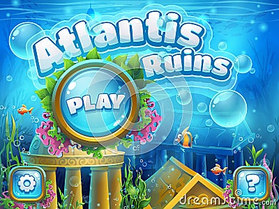 Atlantis ruins - vector illustration boot screen to the computer Vector Illustration