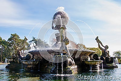 Atlas Fountain at Castle Howard, North Yorkshire, UK Editorial Stock Photo