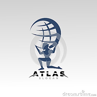 Atlas logos, Abstract people logo mythology Vector Illustration