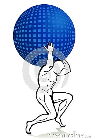 Atlas mythology Vector Illustration