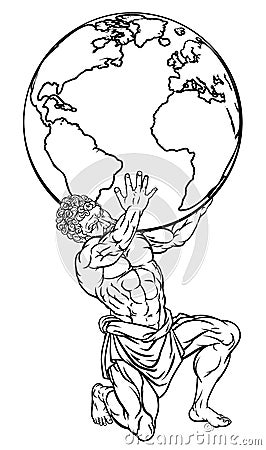 Atlas Mythology Illustration Vector Illustration
