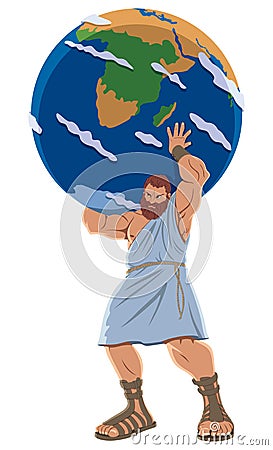 Atlas on White Vector Illustration