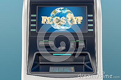 ATM, automated teller machine closeup. 3D rendering Stock Photo