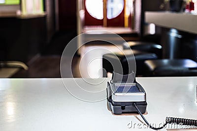 Atm on a bar in a cafe for creditcard Stock Photo
