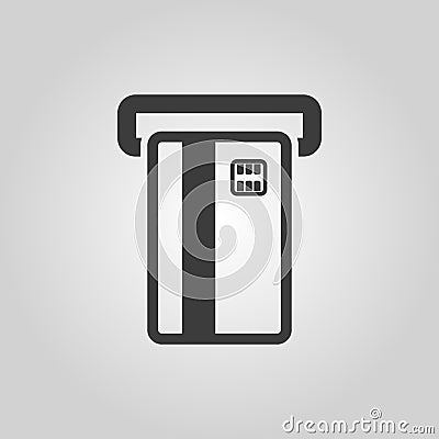 The atm card slot icon. Finance and payment, ecommerce, creditcard, banking symbol. Flat Cartoon Illustration