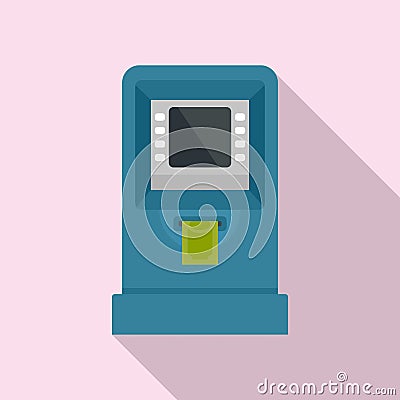 Atm cash credit icon, flat style Vector Illustration
