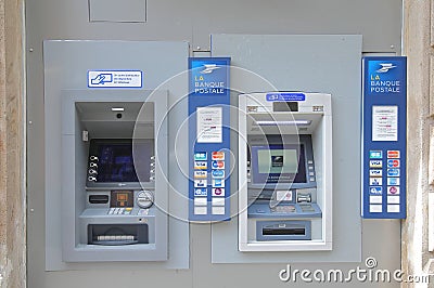 ATM cash dispenser Bank Postale France Editorial Stock Photo