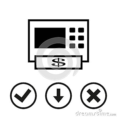 ATM icon stock vector illustration flat design Vector Illustration