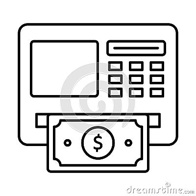 Atm Line Style vector icon which can easily modify or edit Vector Illustration