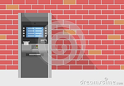 ATM machine in bank or office Vector Illustration