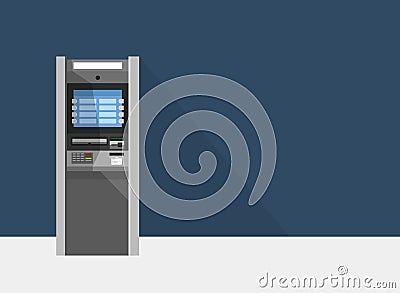 ATM machine in bank or office Vector Illustration