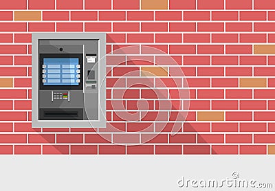 ATM machine in bank or office Vector Illustration